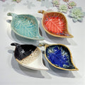 Ceramic Ash Leaf Trinket Dish - Assorted