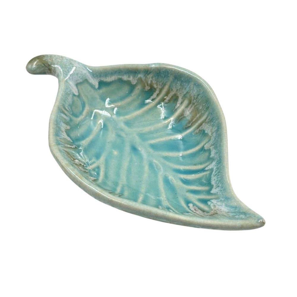 Ceramic Ash Leaf Trinket Dish - Assorted