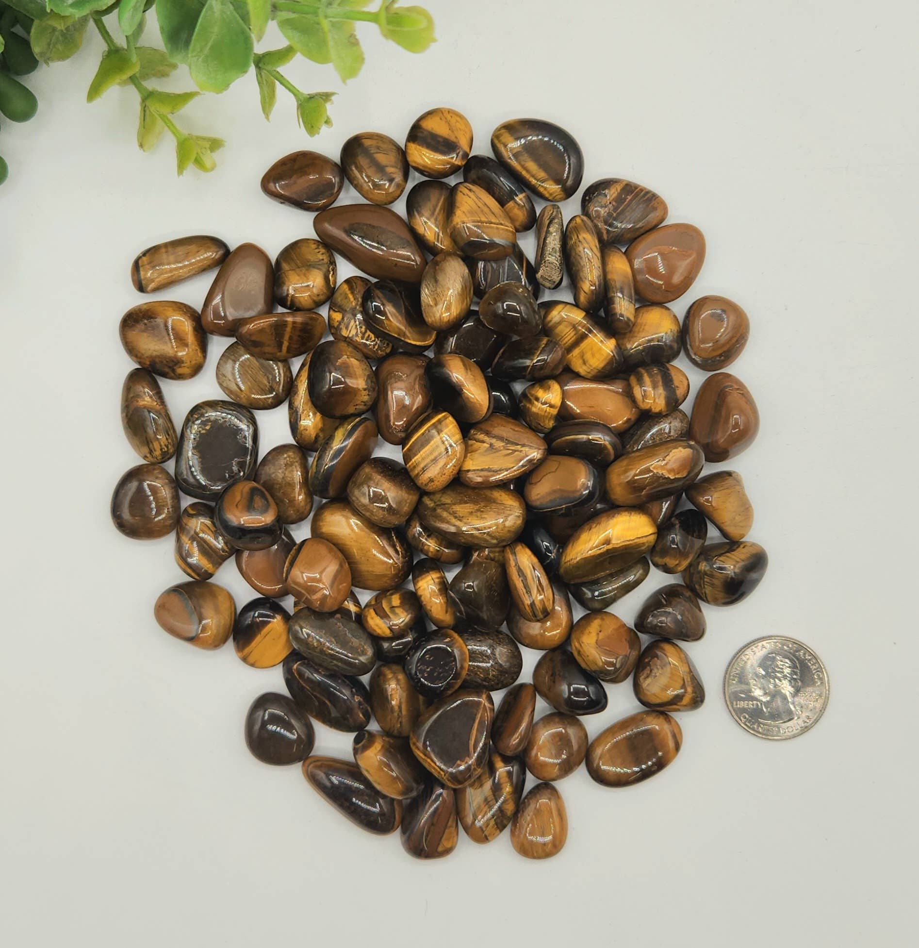 Yellow Tiger Eye Tumbled Gemstones