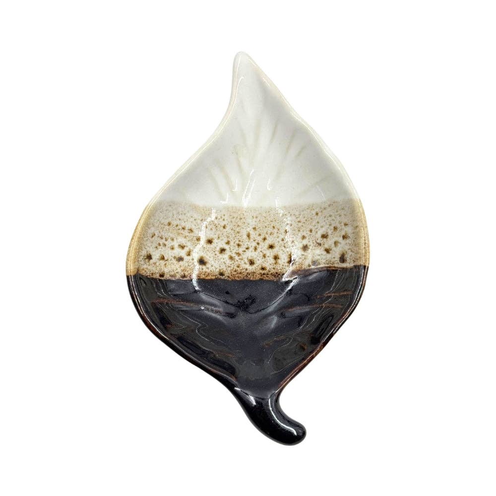 Ceramic Ash Leaf Trinket Dish - Assorted