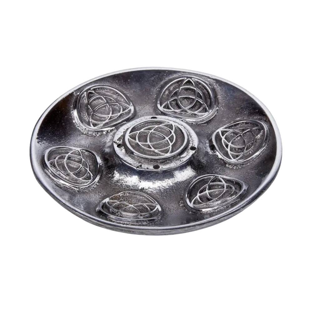 Celtic Trinity Metal Incense Stick Disc Burner