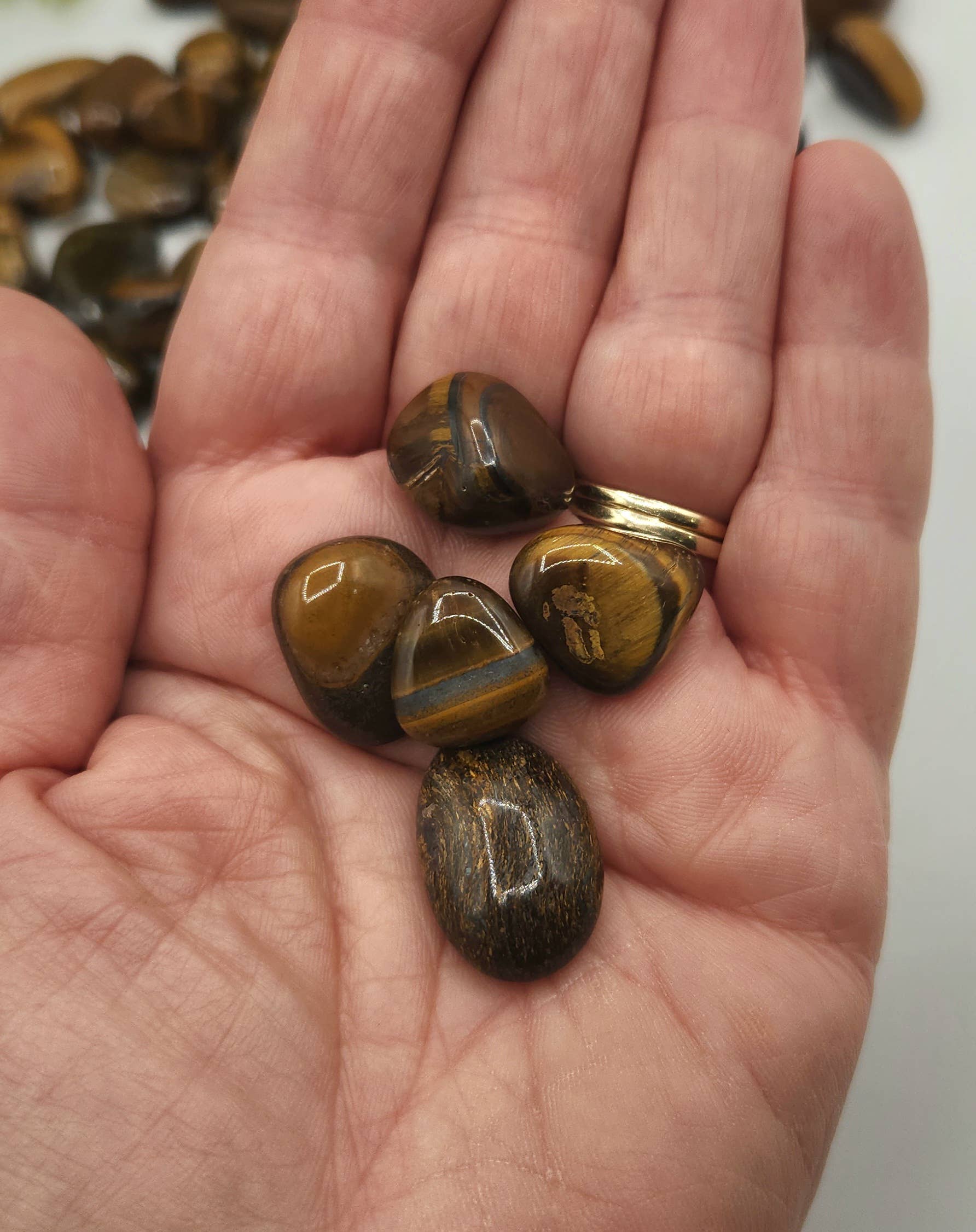 Yellow Tiger Eye Tumbled Gemstones