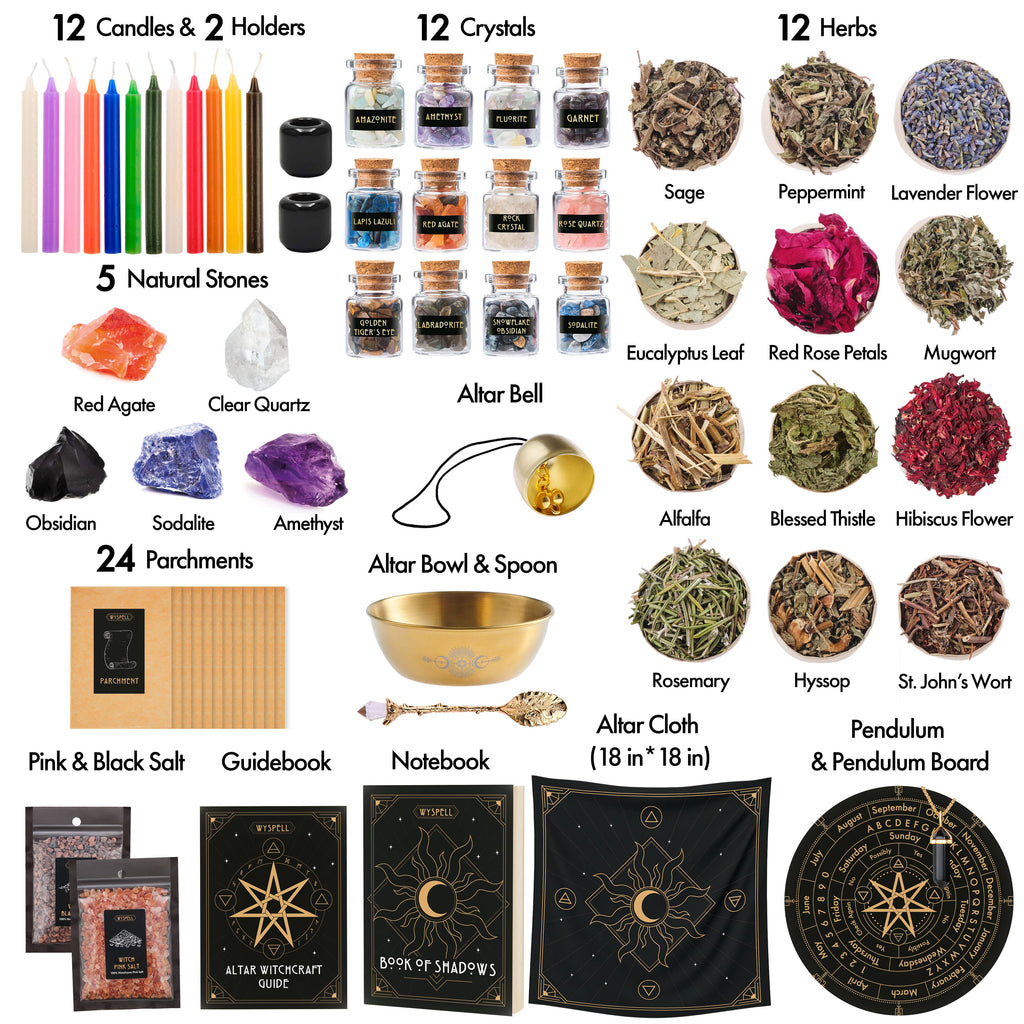 77 Piece Complete Altar Witchcraft Kit