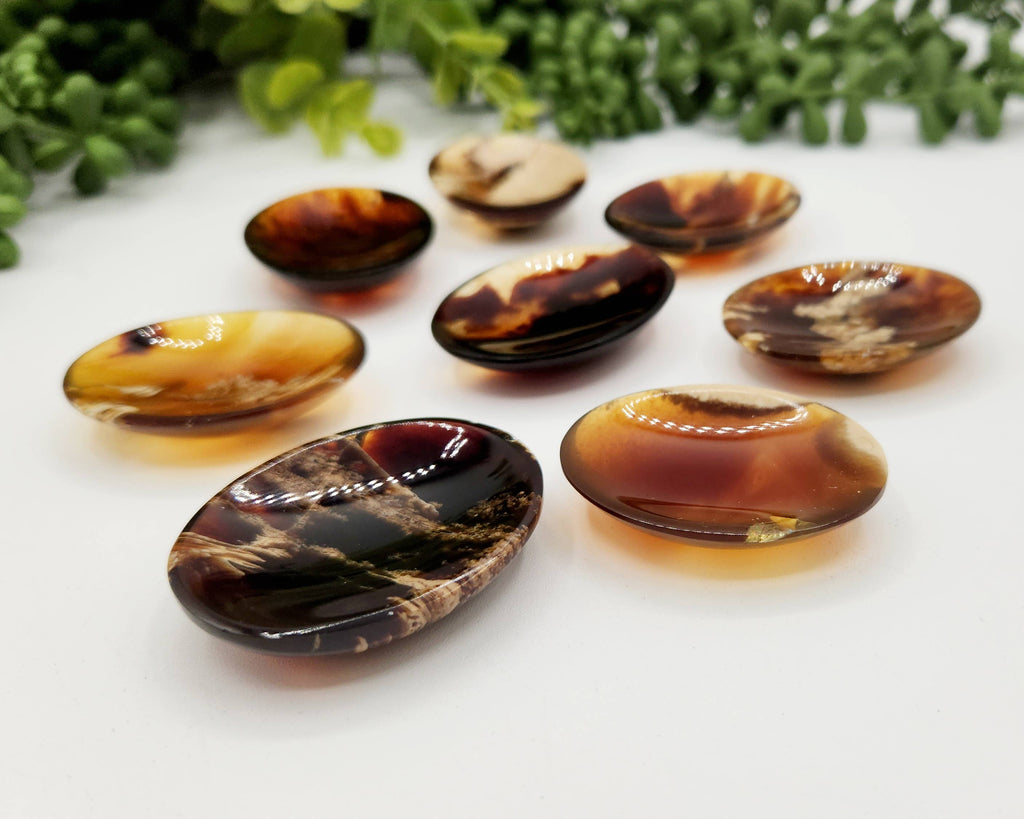 Amber Worry stone (Approxi 45x35x15mm) 100% Natural Amber