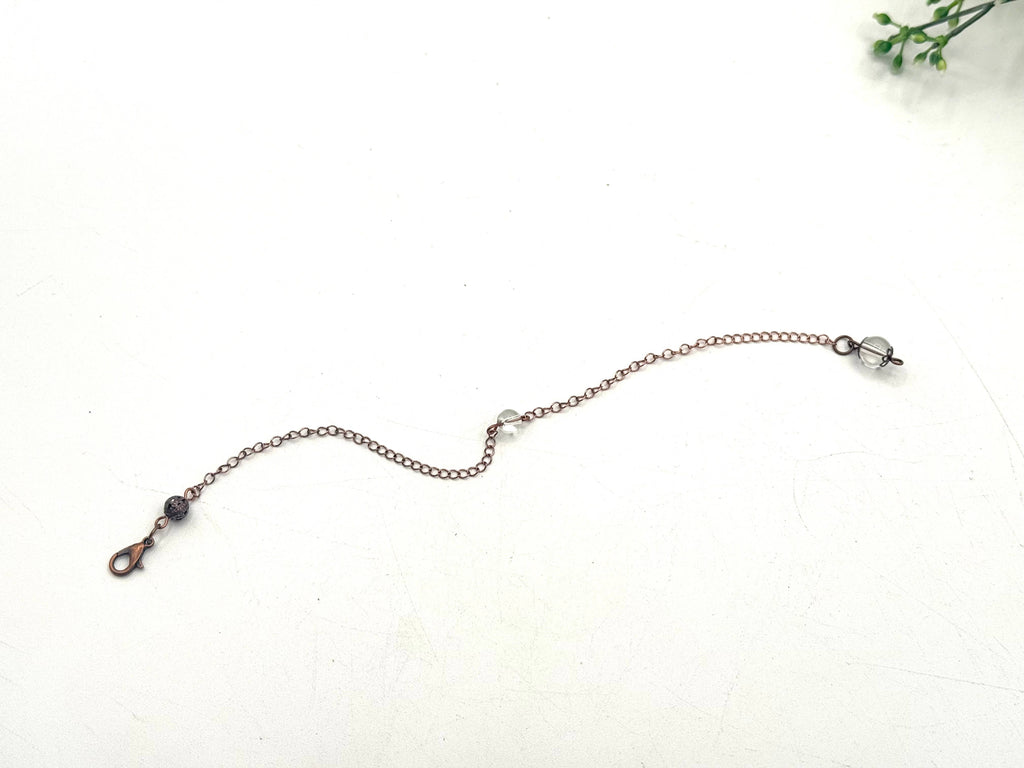 Green Aventurine Gemstone Chips w/ Copper & Resin Pendulum